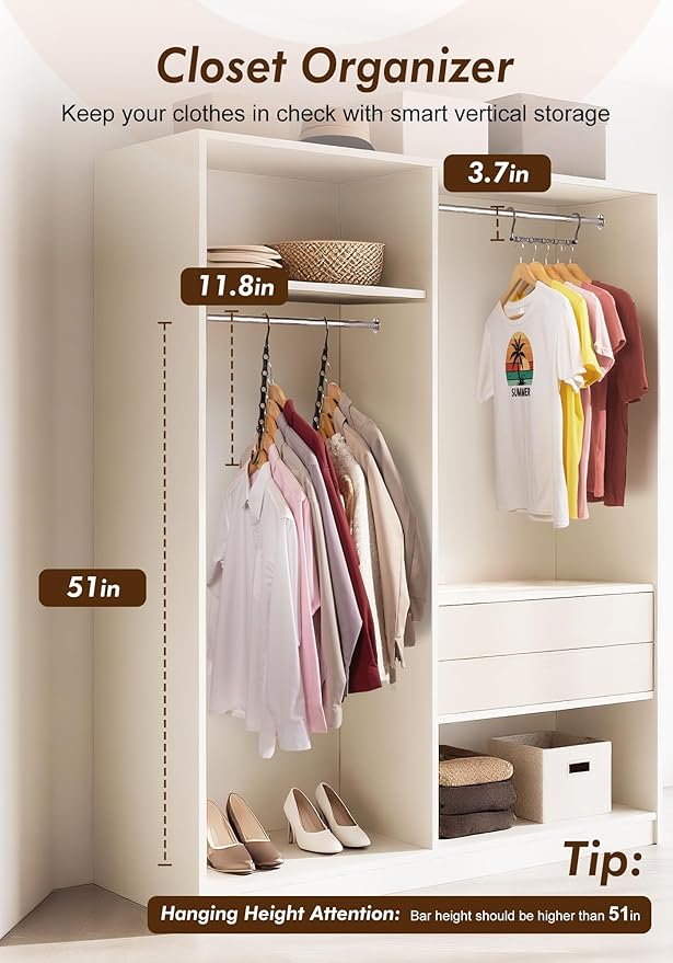 HOUSE DAY Closet Organizers and Storage 6 Pack, College Dorm Room Essentials
