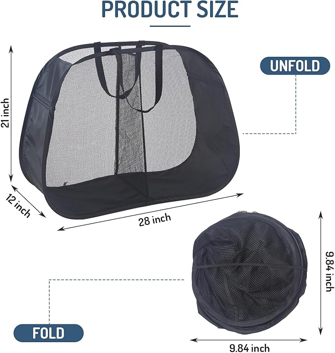Seiritex Mesh Popup Laundry Hamper 2 Compartment, Collapsible Laundry Sorter