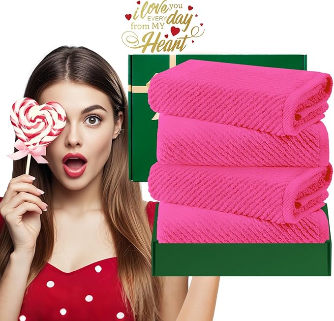 VOOVA & MOVAS Bathroom Hand Towels Set of 4, Large 18"x28"