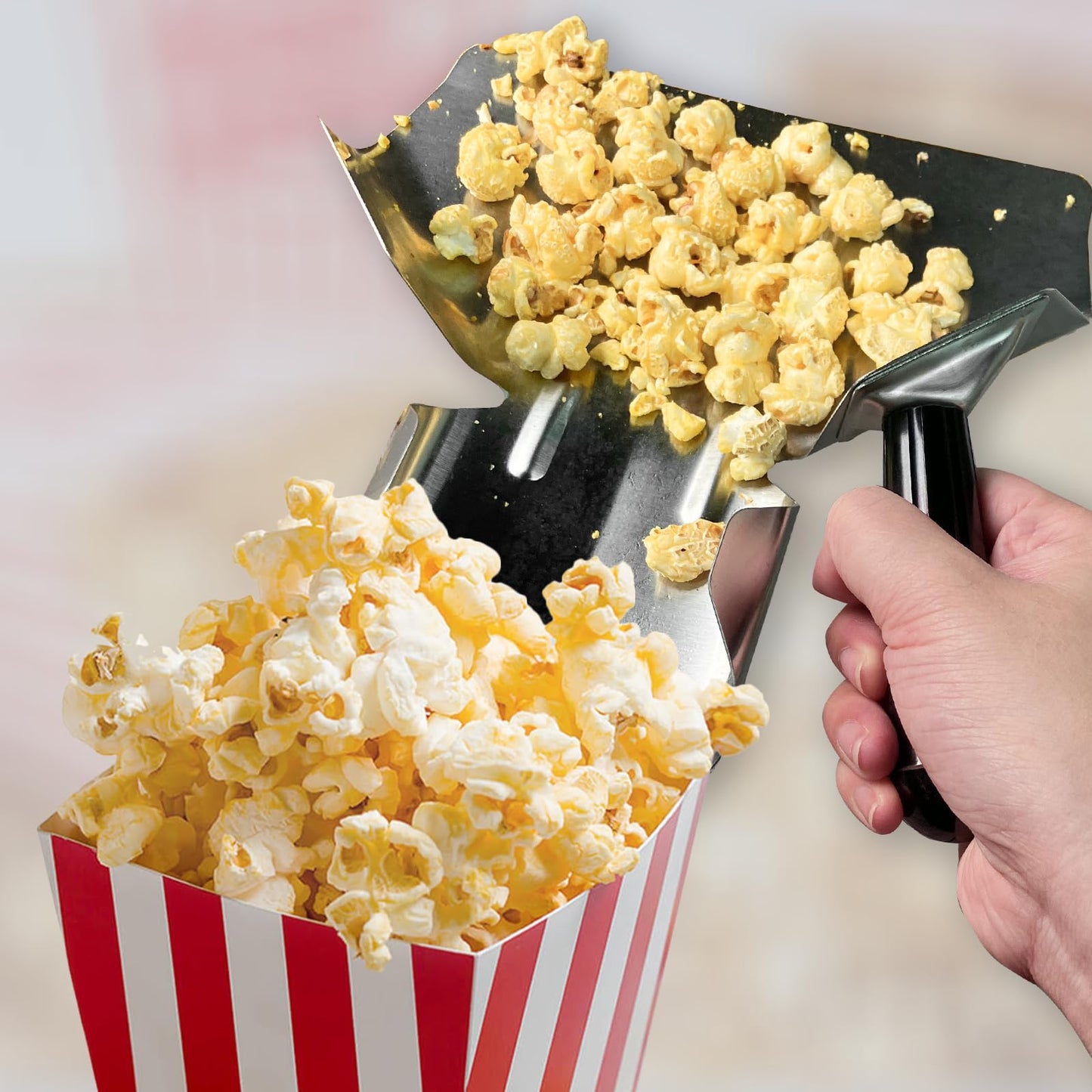 Bonsicoky 2 Pcs Stainless Steel French Fry Popcorn Scoop, Quick Fill Tool for Food Bags & Boxes, Multipurpose Utility Scooper for Bagger French Fries, Snacks, Desserts, Ice, Dry Goods