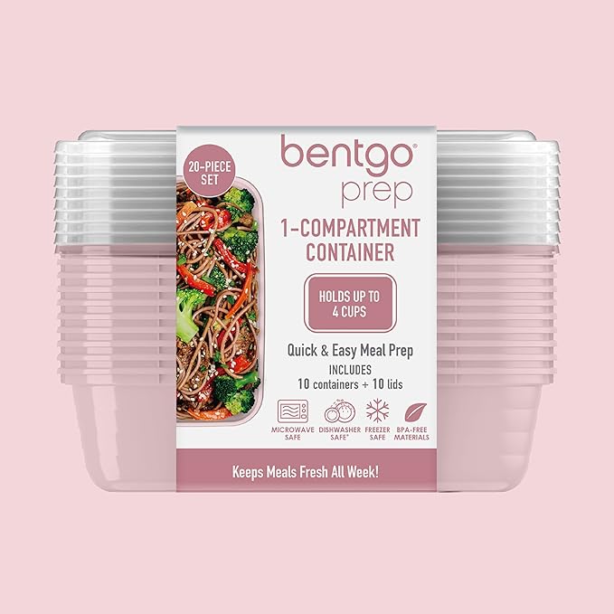 Bentgo Prep - 20-Piece 1-Compartment Reusable Meal Prep Containers