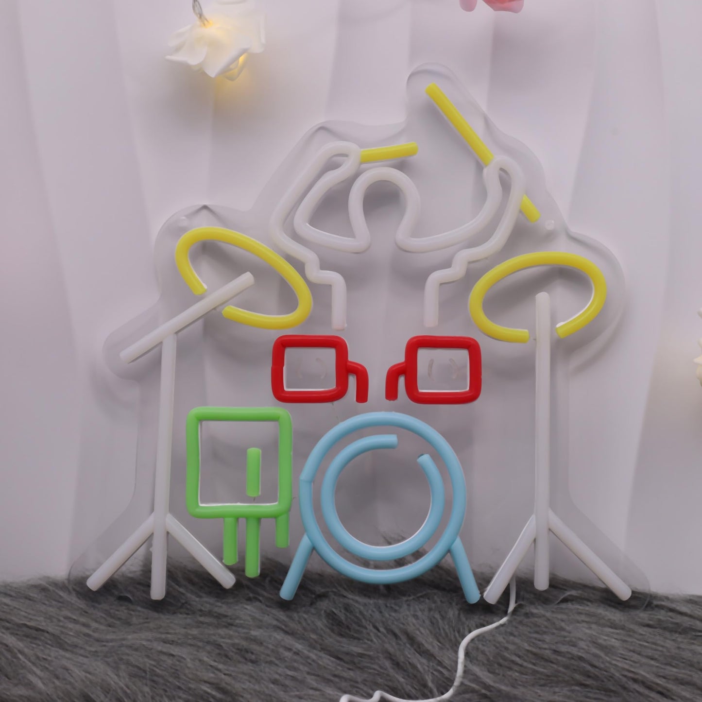 Drummer Neon Light Drum Band Player LED Light Suitable for Music Scene, Living Room, Bar and Party Decoration, Cool Gifts for Drummers