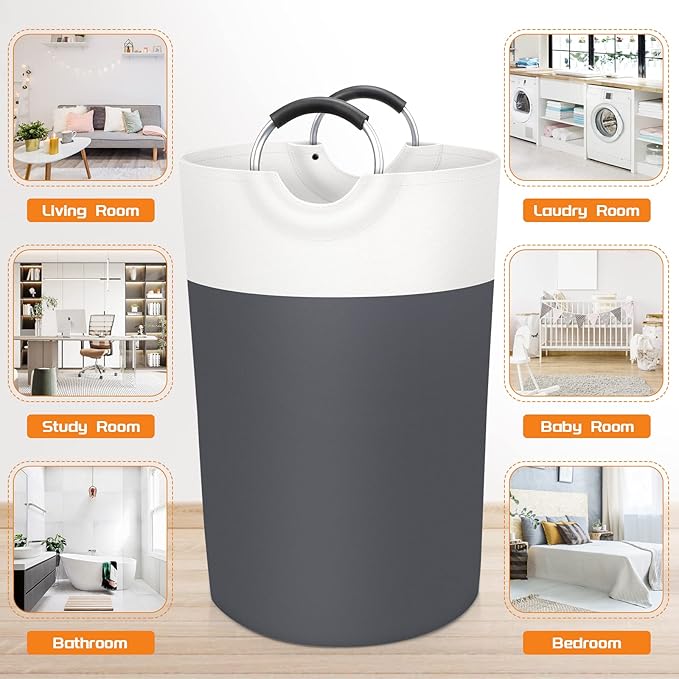 BlissTotes 115L Laundry Basket, Freestanding Laundry Hamper, Collapsible Dirty