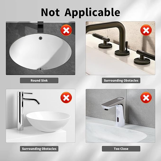 WAFT YEARN 14X5 Inch Silicone Durable Faucet Mat Kitchen Sink Splash Guard