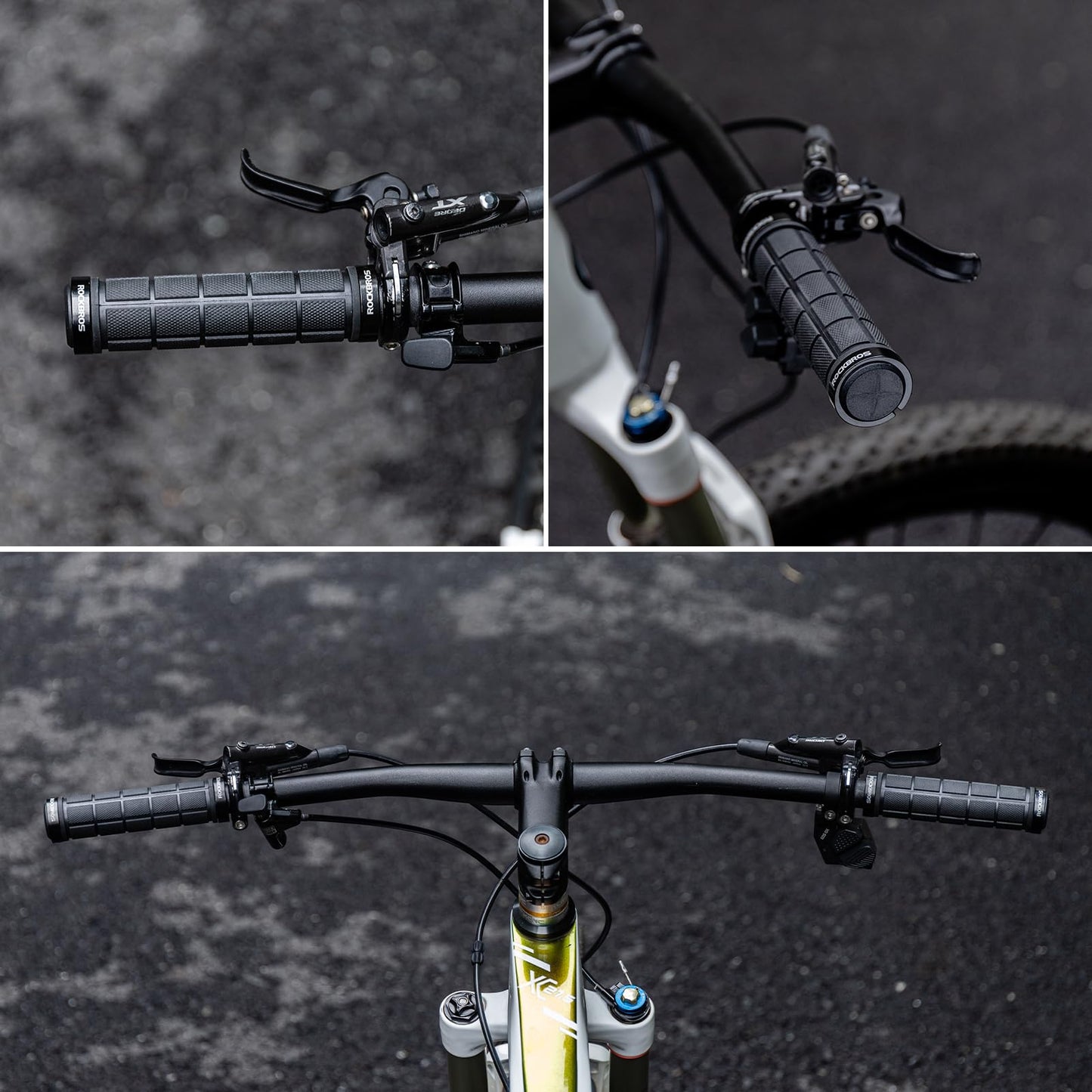 ROCKBROS Bike Handlebar Grips Bike Grips Double Lock On Comfortable Bicycle Handlebar Grips Non-Slip for Mountain Bike BMX Bike Scooter Beach Cruiser, Folding Bike