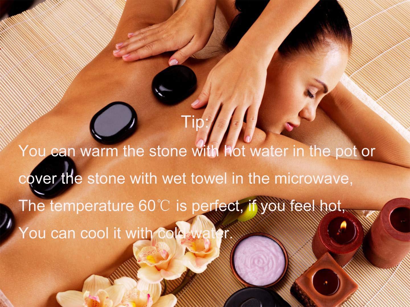 QYLHH 2 Pcs Large Hot Massage Stones Set Natural Basalt Warm Rocks Kit for Home Spa Massager
