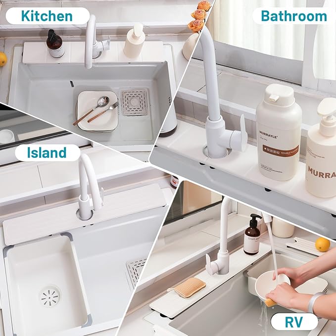 Fast Drying Faucet Mat for Kitchen Sink, Water Absorbent Diatomite Stone Sink