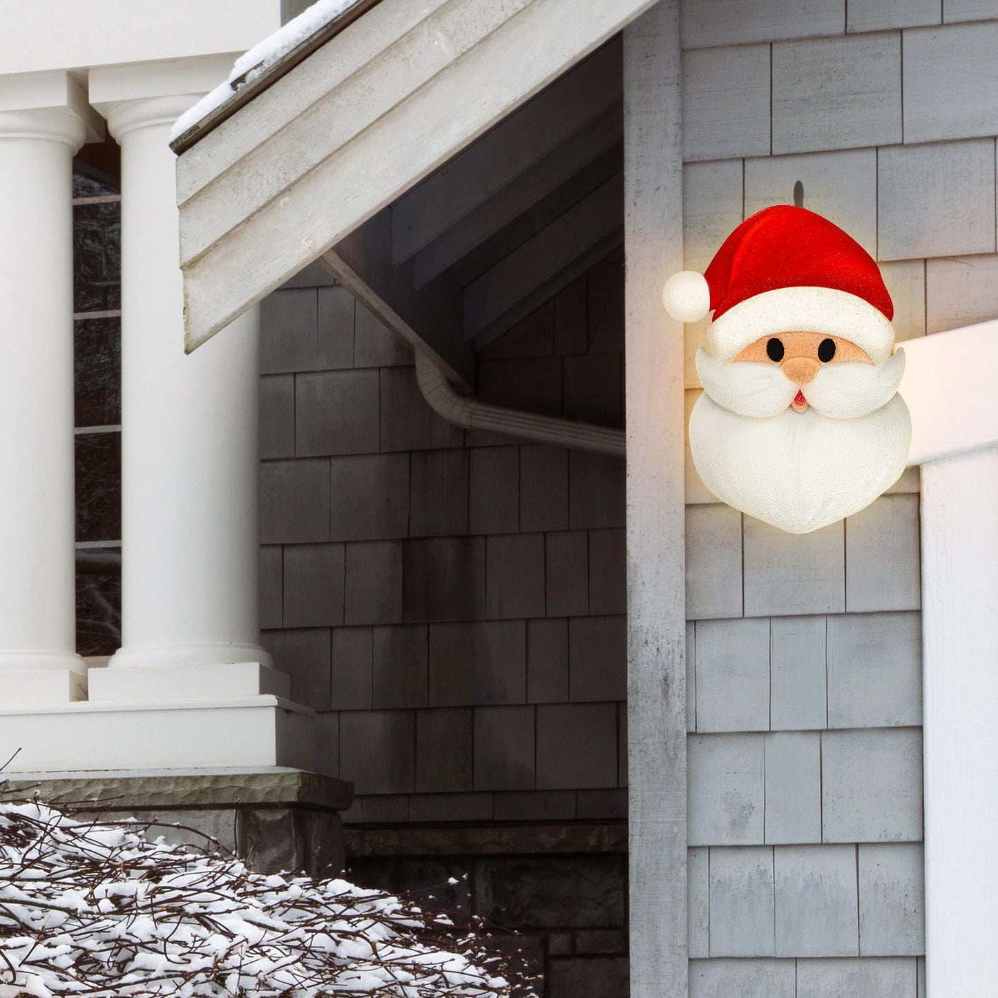 Mudder Christmas Porch Light Covers Christmas Outdoor Decoration Gnome Xmas Holiday Light Covers for Porch Garage Front Door Hanging(Snowman, Santa,2 Pcs)