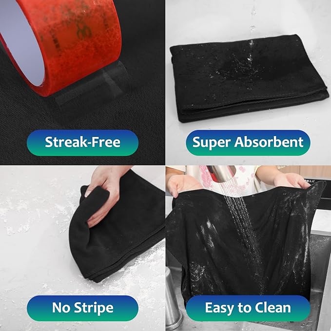 Newwiee 6 Pcs Extra Large Microfiber Cleaning Cloth 30" x 20" Washable Reusable