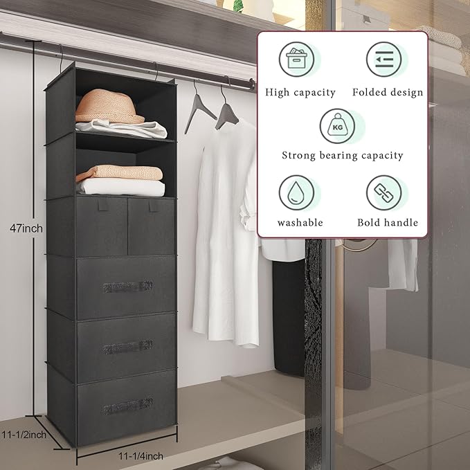 6-Shelves Hanging Closet Organizer