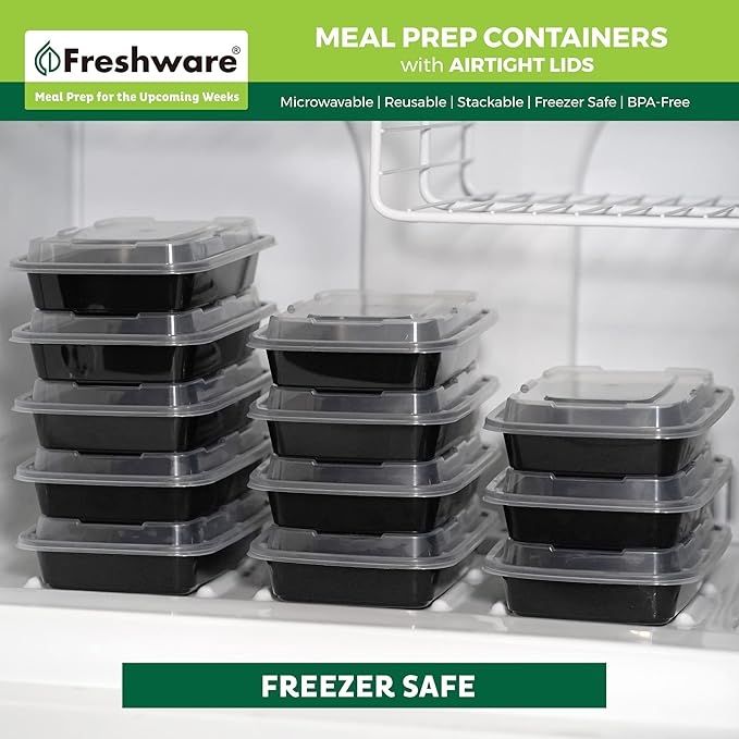 Freshware Meal Prep Containers 1 Compartment Food Storage Containers