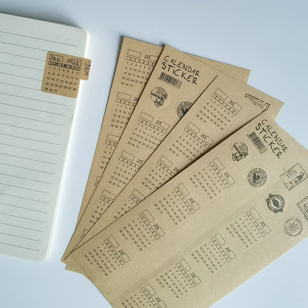 30 Pcs Calendar Stickers for Planners Self Adhesive Index Tabs Monthly Index Dividers Bullet Journal/Planners/Agenda