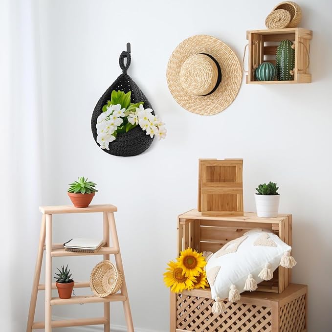 Honeydak Boho Decor Hanging Wall Baskets