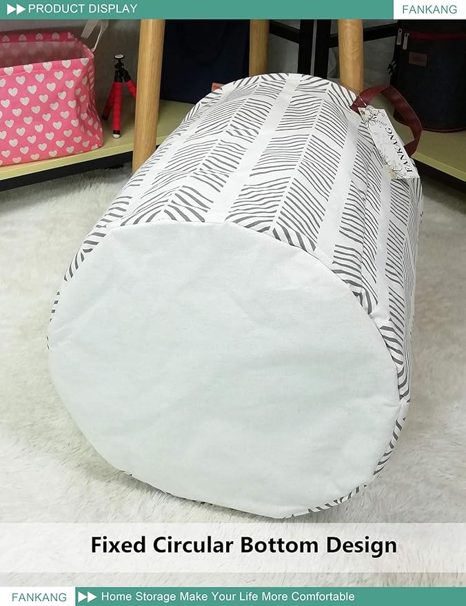 FANKANG Storage Basket, Nursery Hamper Canvas Laundry Basket Foldable