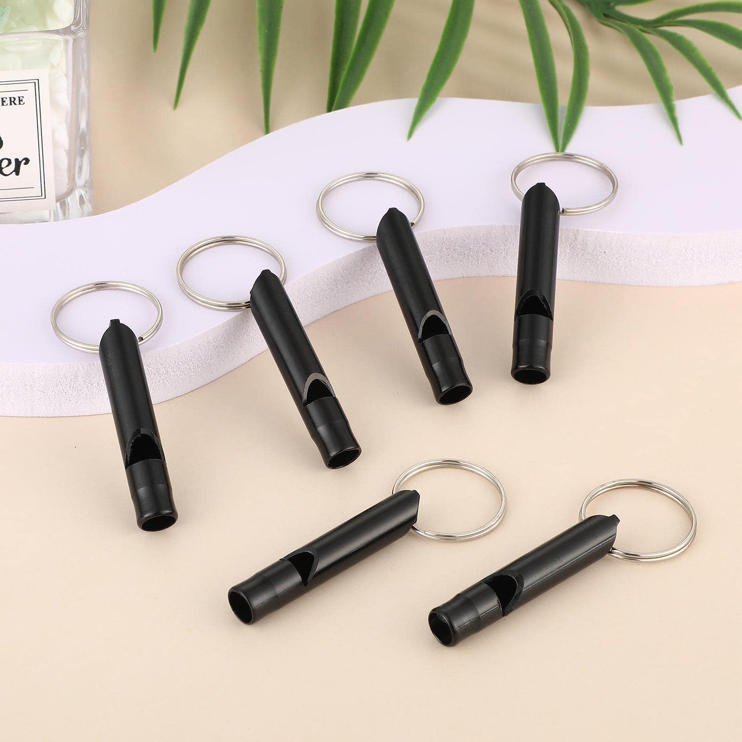 35 Pieces Emergency Whistle with Keychain, Aluminum Emergency Survival Whistle for Camping Hiking Hunting Outdoors Sports, Loud Sound (Black)