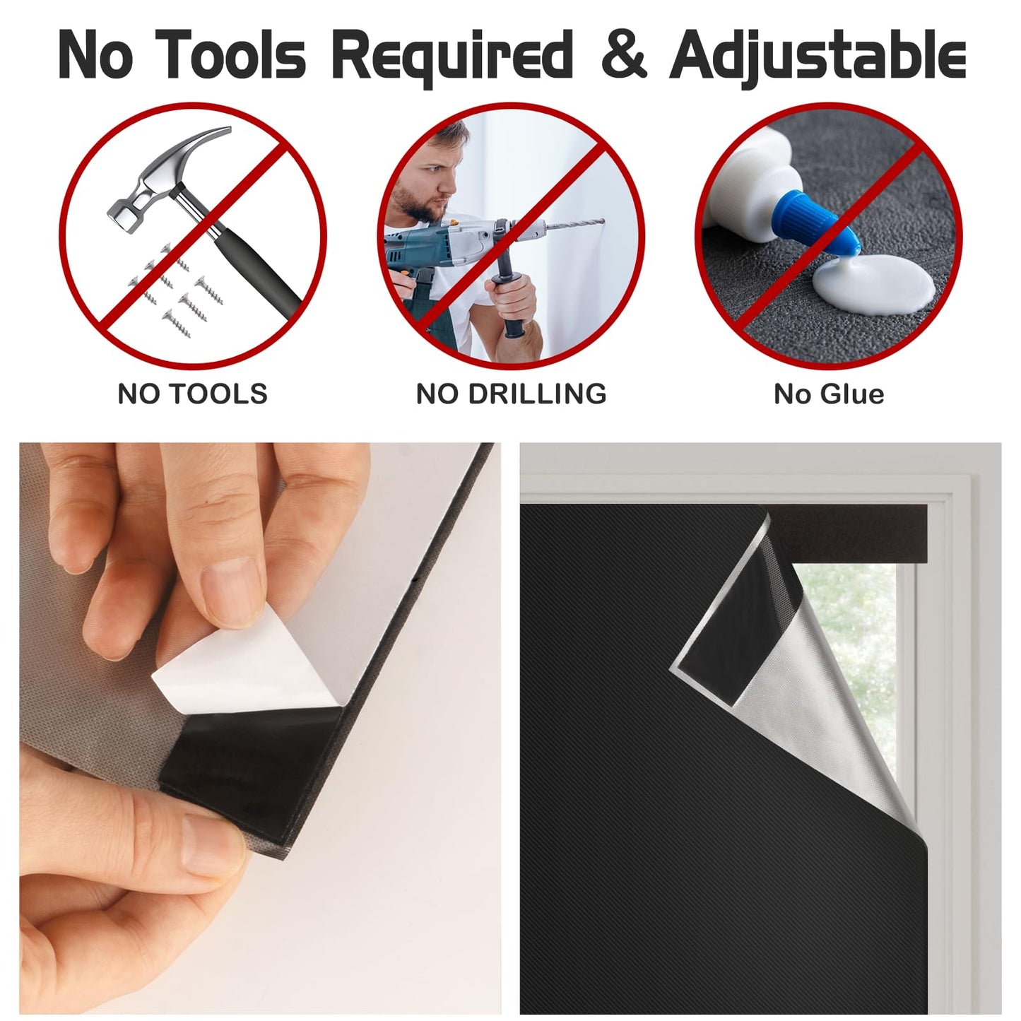 2Pack Blackout Roller Window Shades, Cordless Roller Shades, No Tools No Drill Pull Down Room Darkening Window Shades, Blackout Blinds for Bedroom Windows Home and Office (36''W x 72''H, Black)