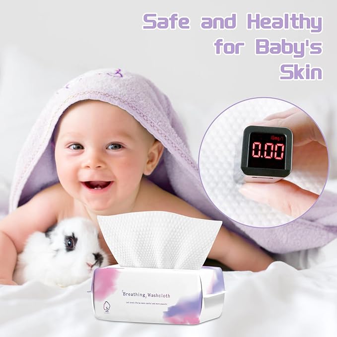 Disposable Face Towel 200 Count, Soft Cotton Face Towels, Dry Wipes Facial