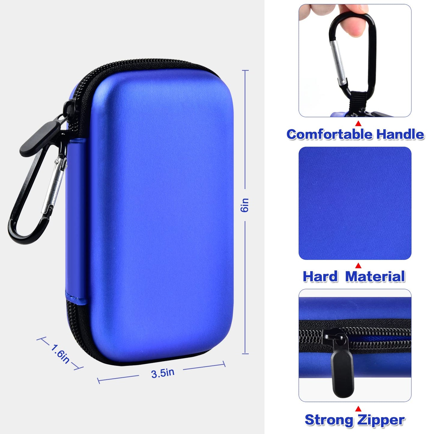 Case Compatible with Samsung T7/ T7 Touch Portable SSD 1TB 2TB 500GB USB 3.2 External Solid State Drive, Travel Carrying Storage Organizer Fits for USB Cables and More Accessories-Box Only (blue)