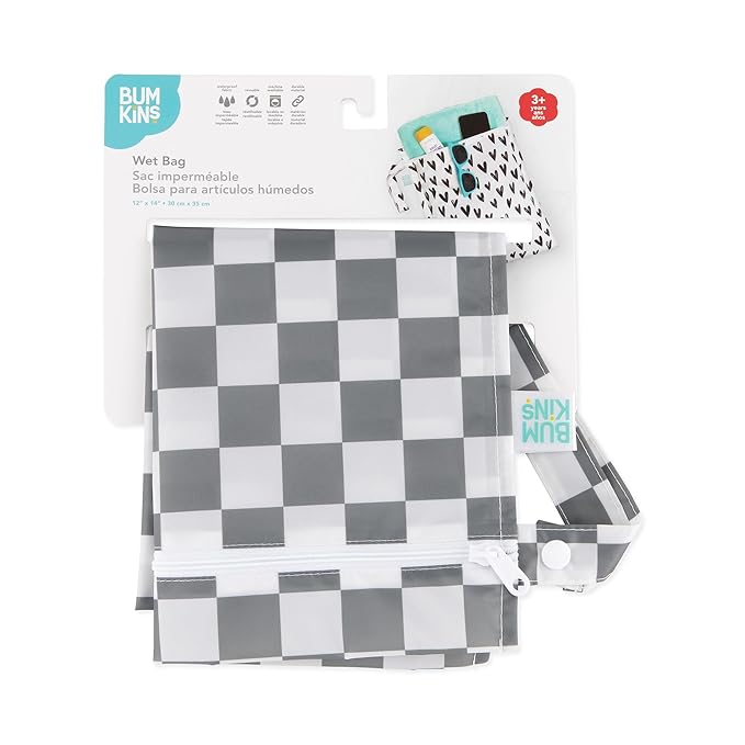 Bumkins Waterproof Wet Bag for Baby, Swim Suit, Cloth Diapers, Pump Parts
