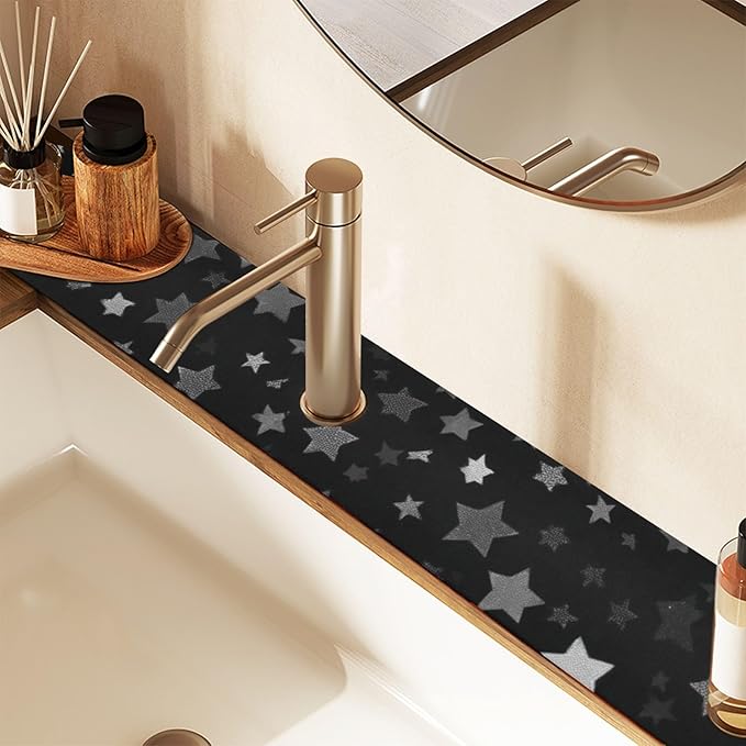 Kitchen Sink Splash Guard 2 PCS 30 Inch Sink Faucet Mat Splash Guard