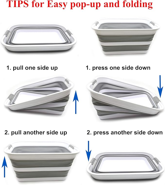 SAMMART 42L Collapsible Plastic Laundry Basket