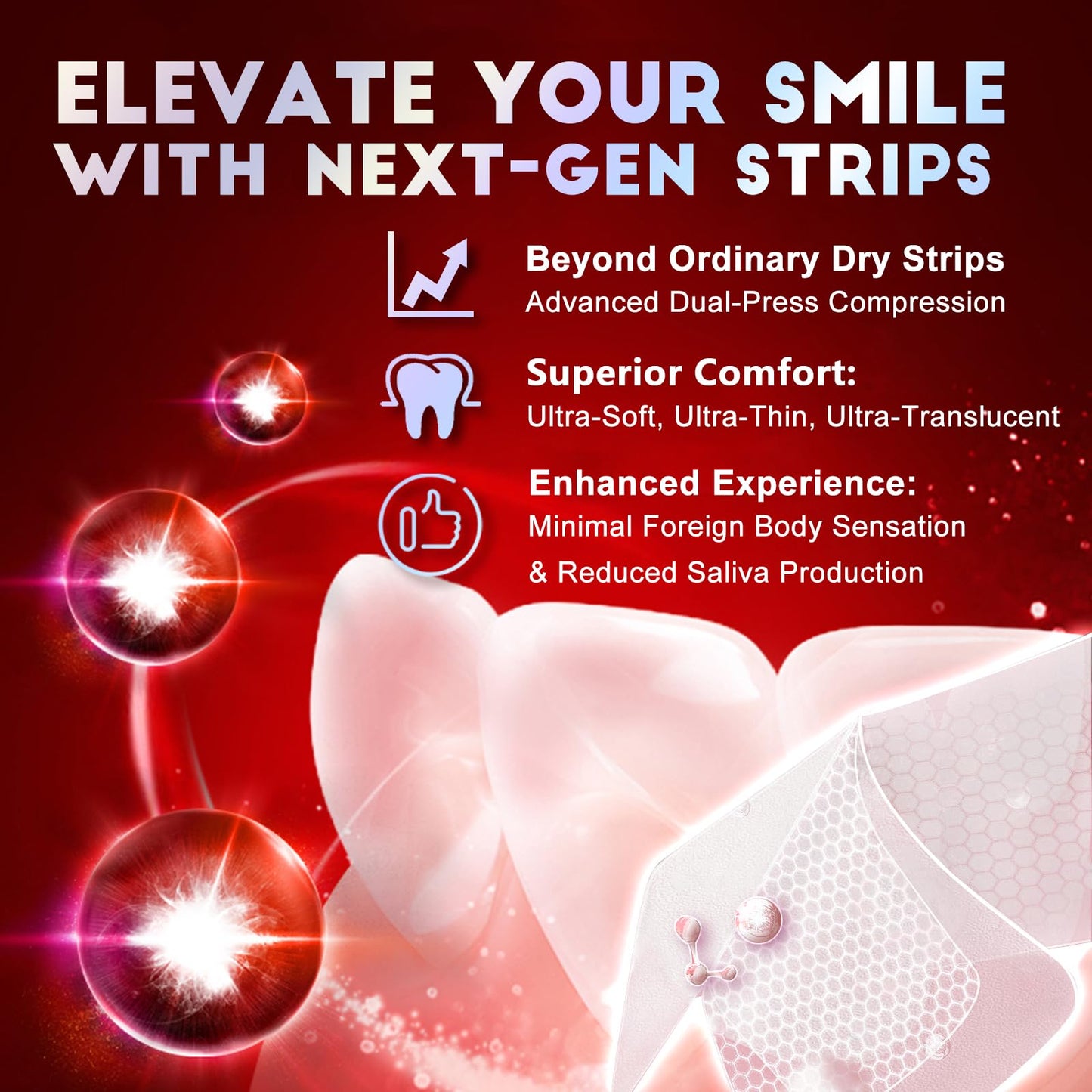 Teeth Whitening Strips for Tooth White: Professional Dentist Formulated Teeth Whitener Enamel-Safe Non-Slip 28 Strips 14 Treatments