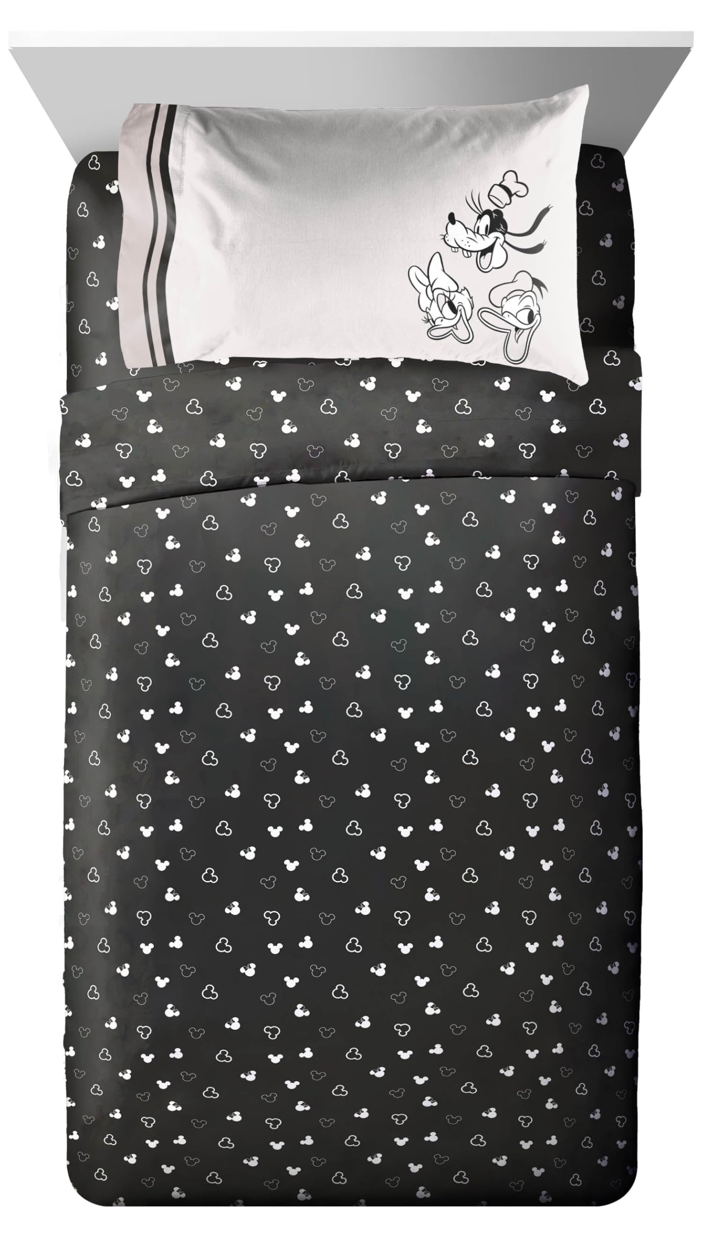 Jay Franco Kids Comforter Set Includes Sheets and Pillow Covers - Soft and Cozy Bed Set for Stylish Room Decor, Official Licensed Bedding, Beige - Mickey and Friends, 5 Piece Twin
