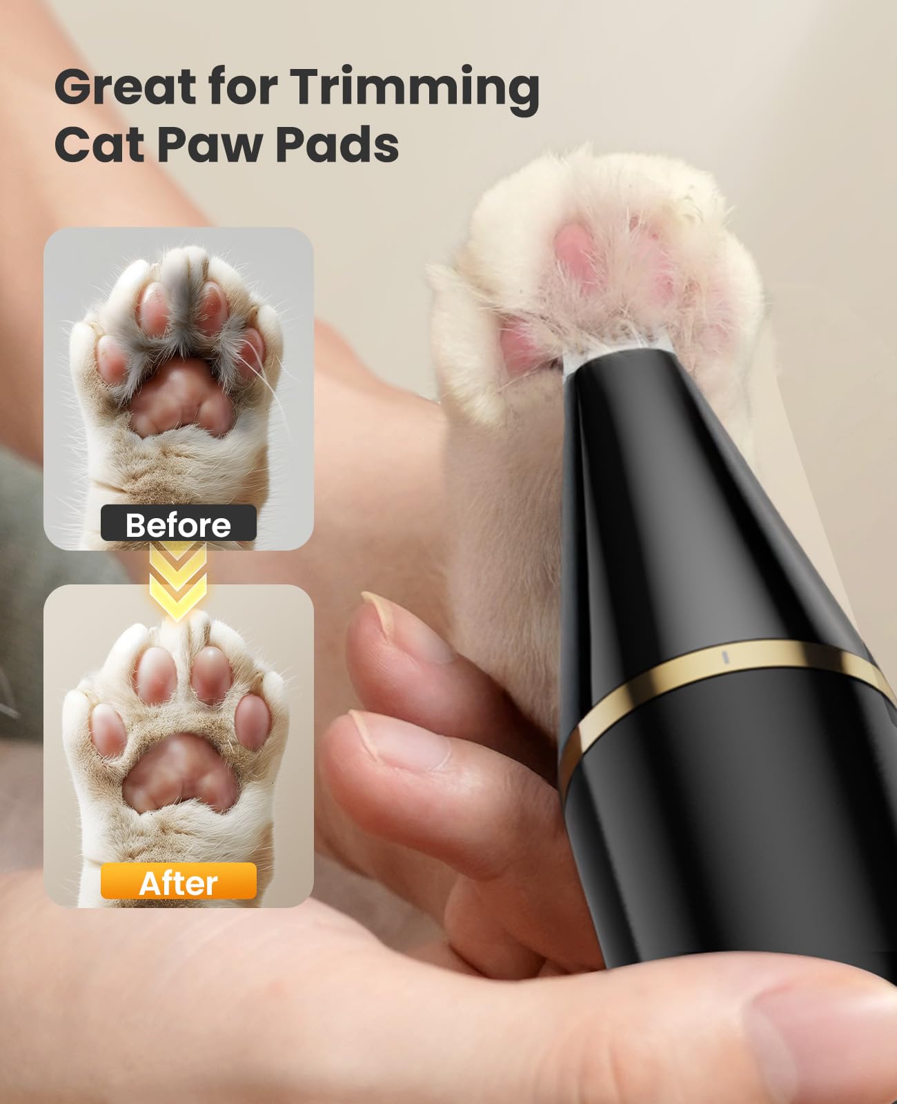 oneisall Dog Paw Trimmer with Double Blades,Silent Dog Clippers Cat Paw Trimmer Shaver for Dogs Cats Face,Eyes, Ears