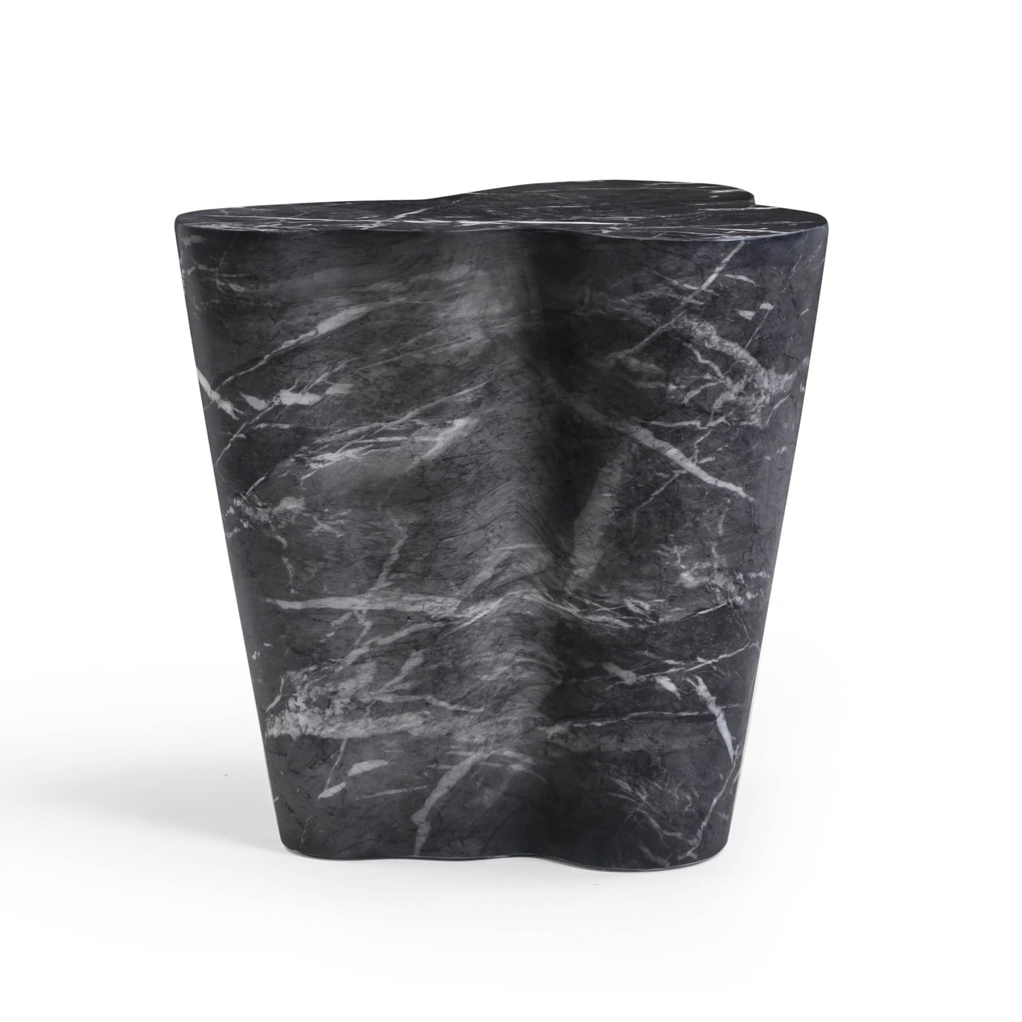 Tov Furniture Slab Black Marble Concrete Indoor/Outdoor Side Table