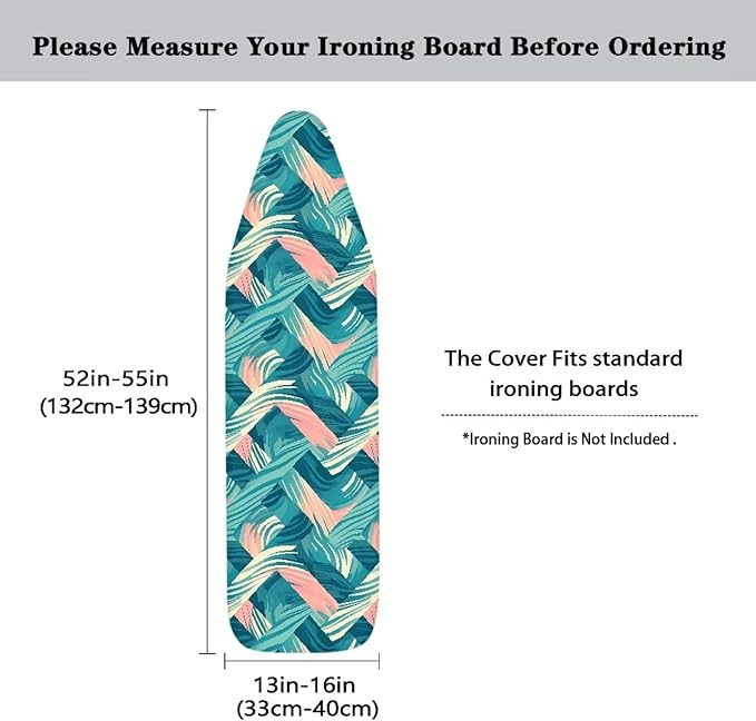 Spiral Stripe Ironing Board Cover, Swirl Line Elastic Edges Non-Slip Thick Iron