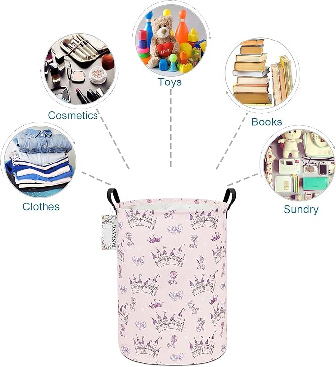 FANKANG Storage Basket, Nursery Hamper Canvas Laundry Basket Foldable