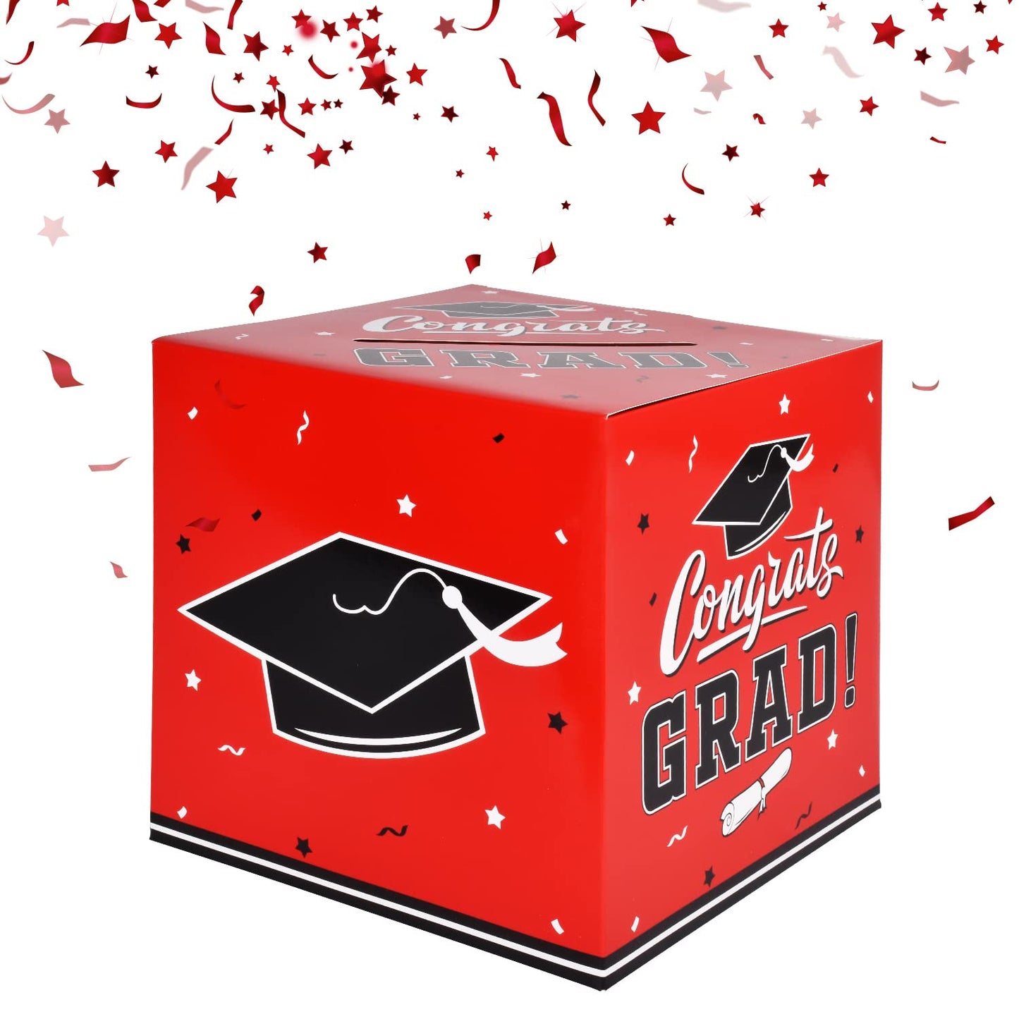 Gatherfun Graduation Decorations 2025 Grad Card Box for Gift Graduation Party Favors Decor Party Supplies Red