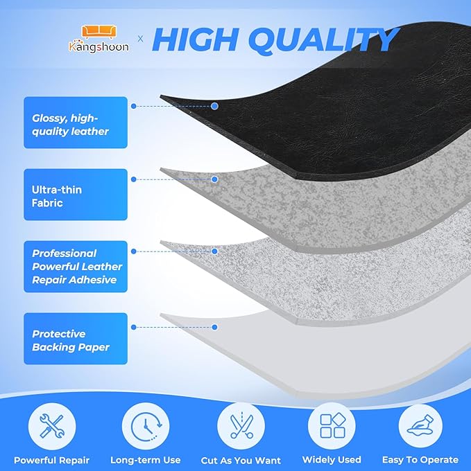 Kangshoon Leather Repair Patches, 17X79 Inch Self-Adhesive Leather Repair Tape