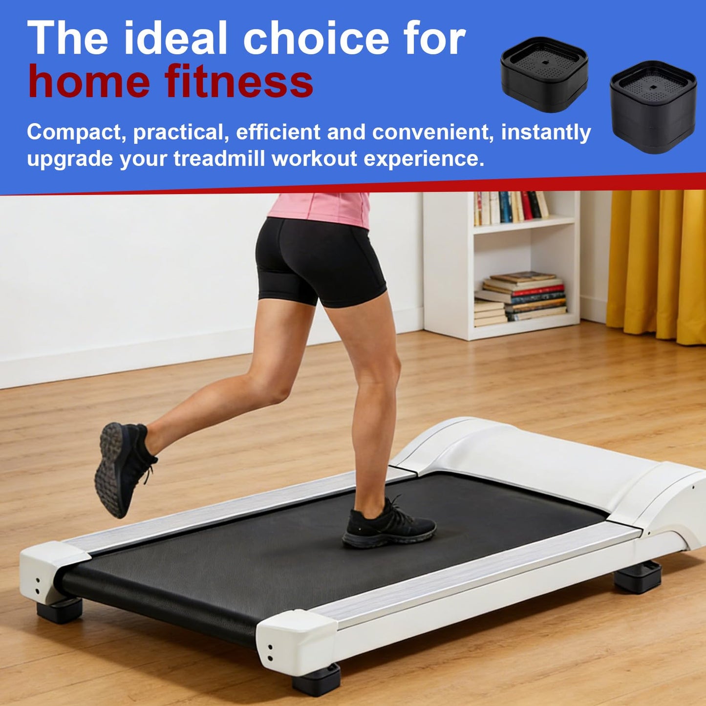 Penitue 8pcs Treadmill Incline Riser Blocks, Walking Stackable Height Adjustable Incline Blocks Pad Attachment Non-Slip Upgrade Ramp for Home Gym Leveling & Uphill Workout Treadmill Accessories