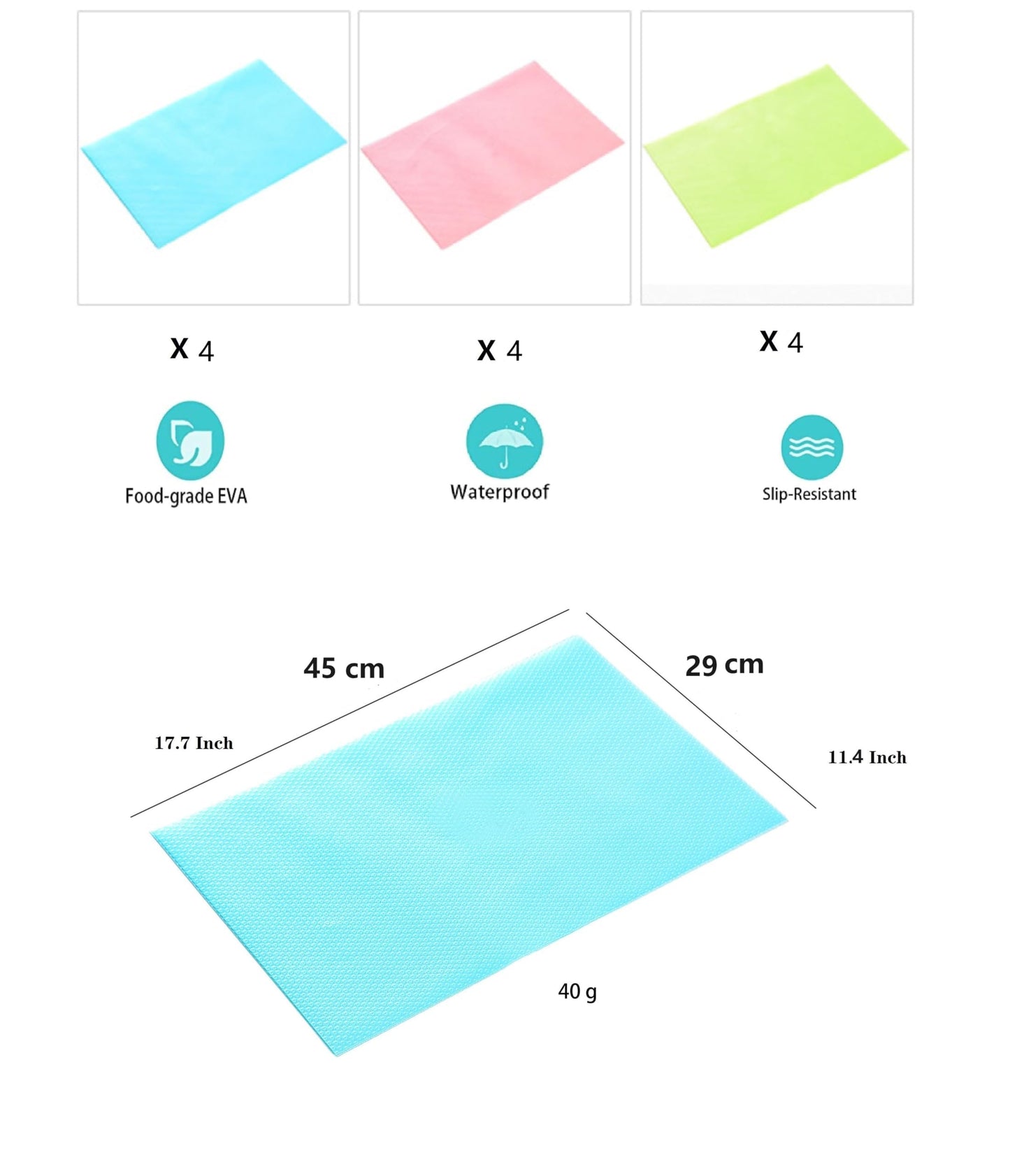 12 Pcs Refrigerator Mats - Cabinet Liner Shelf Liners for Glass Shelves