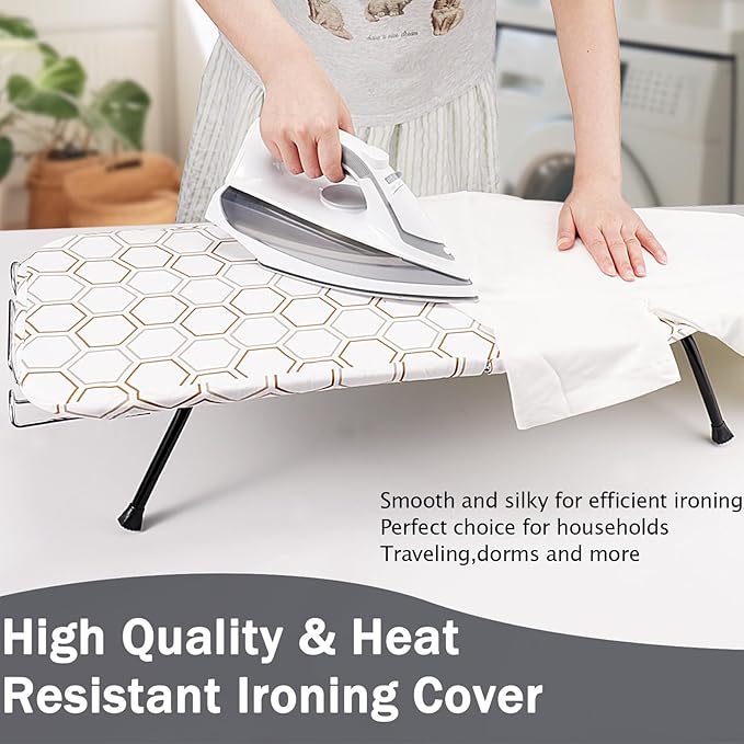 SheeChung Small Ironing Board Cover and Pad 12"x32", Tabletop Ironing Board
