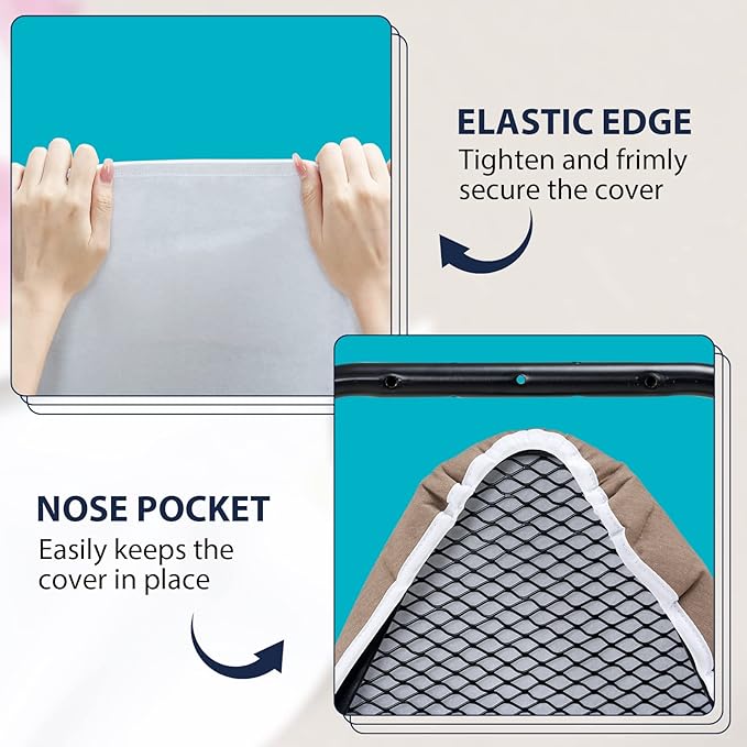 Seiritex Small Ironing Board Cover 13 x 37 inch, Fits Over The Door Ironing