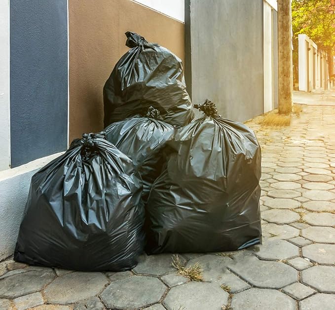 Tasker 55 Gallon Trash Bags | Value 50 Trash Bags w/Ties | Extra Large