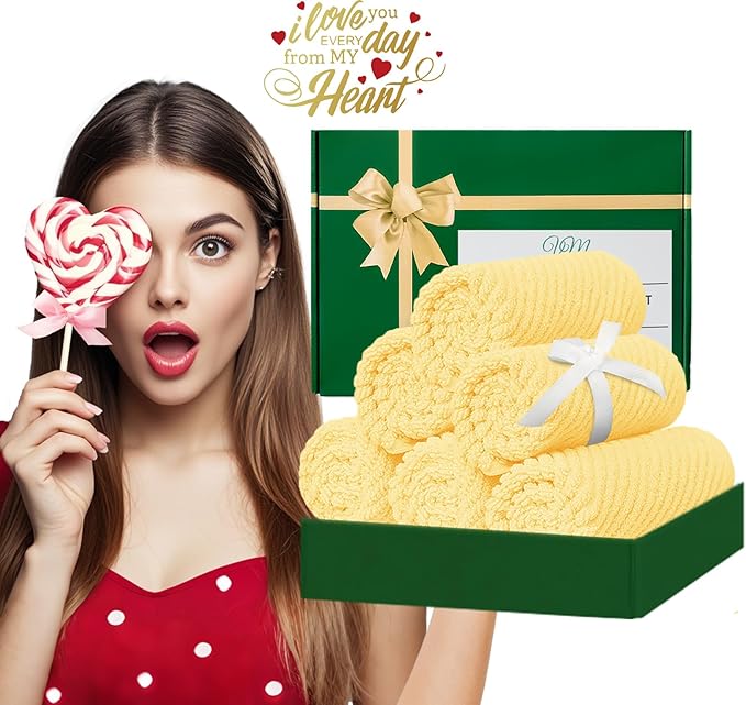 VOOVA & MOVAS Washcloths 6 Pack, Fluffy Hand Towels, Hotel Wash Cloths