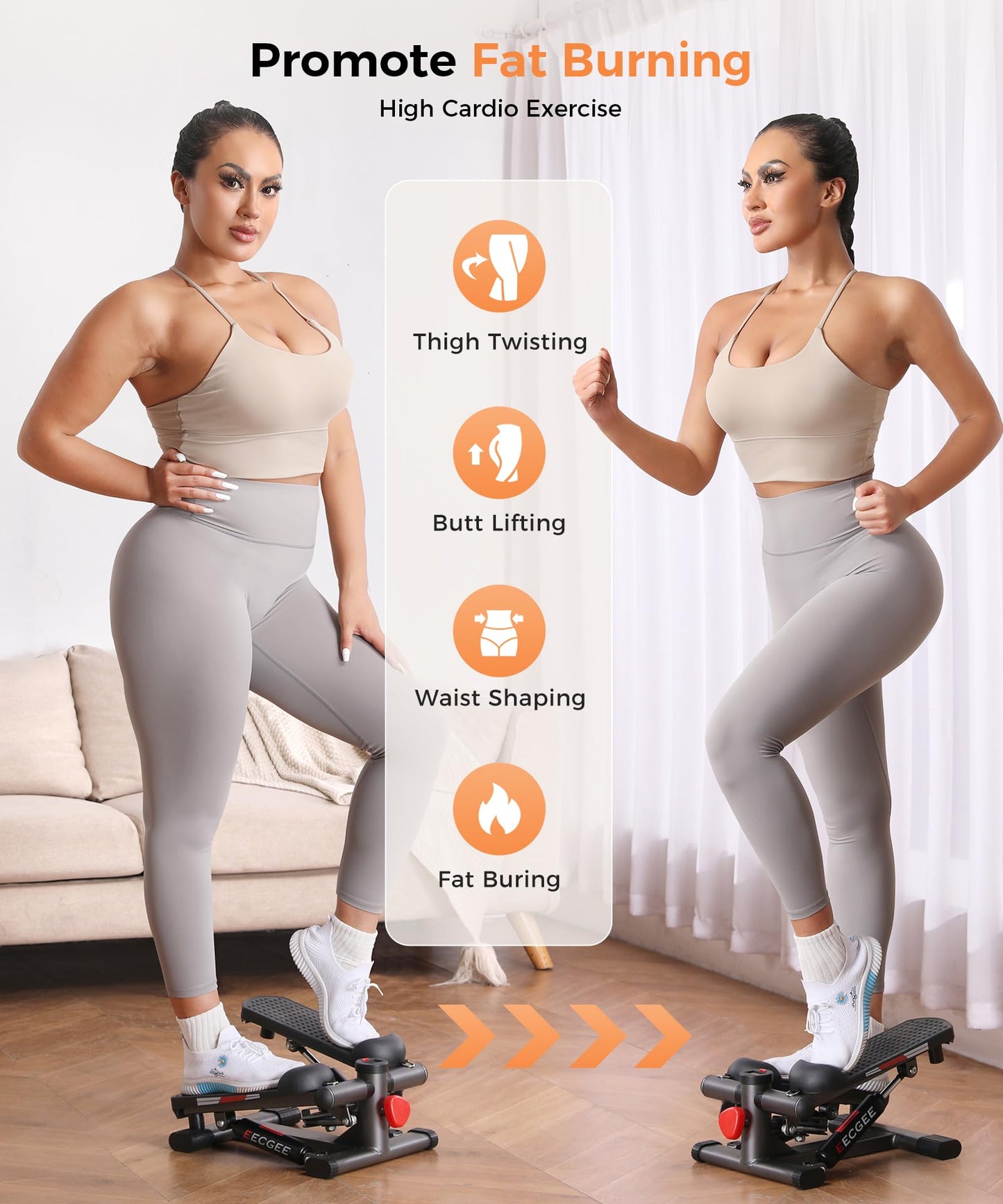 Steppers for Exercise at Home,Mini Stepper with Exercise Equipment for Home Workouts,Hydraulic Fitness Stair Stepper