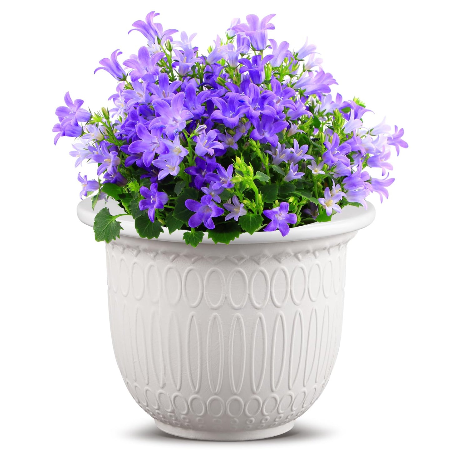 Romooa 1 Set African Violet Pots Self Watering, 7 Inch White Ceramic Dolomite Clay, Easy Effortless Planter Pot for Indoor Plants Herbs Flowers Orchids Succulent, Ideal Gifts, Plant Not Included