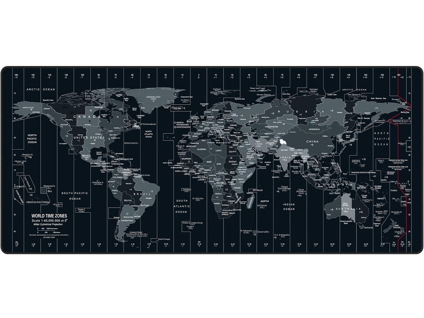 Anpollo Gaming Mouse Pad (900x400x3mm) Extended Mouse Mat Large Non-Slip Desk Pad with Precision Locked Edges Comfortable Keyboard Mat Suitable for Office Gamer Home - Black World Map