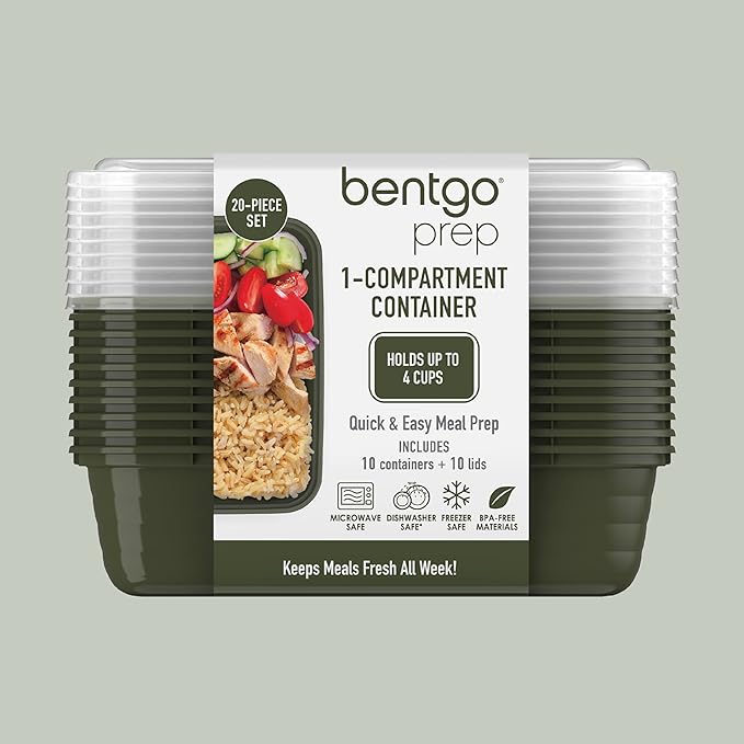 Bentgo Prep - 20-Piece 1-Compartment Reusable Meal Prep Containers
