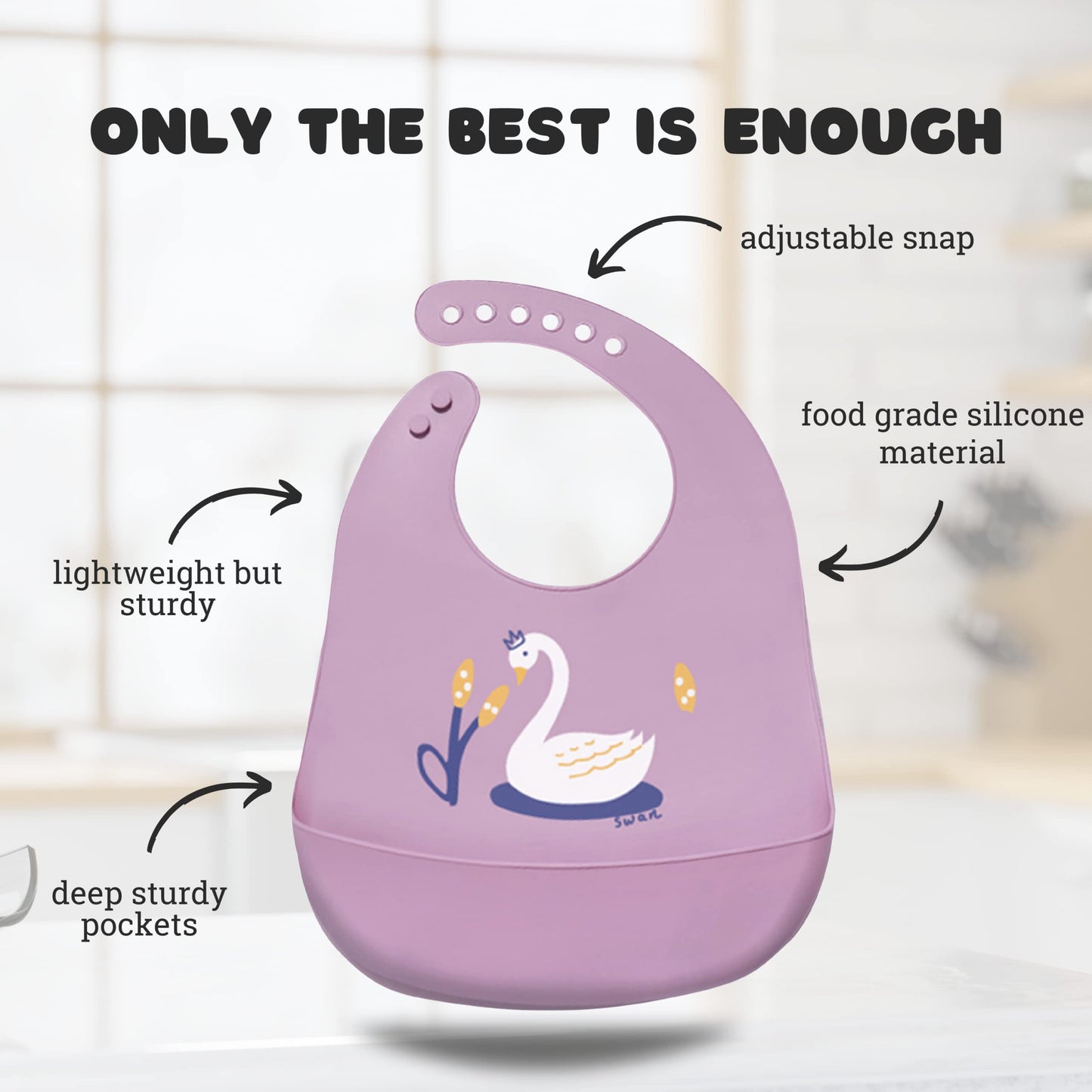 Silicone Baby Bibs with Food Catcher (Set of 3) - BPA Free Plastic, Durable and Adjustable Bib - Silicone Bibs for Babies, Toddlers, Boys, and Girls