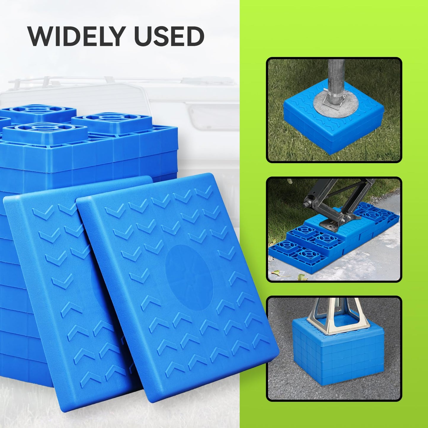 RVMATE 12 Pack RV Leveling Blocks, Heavy Duty Camper Leveling Blocks, Levelers for RVs, Reduce Trailer Movement, Trailer Leveling Blocks,RV Leveling System Great for Single and Dual Wheels