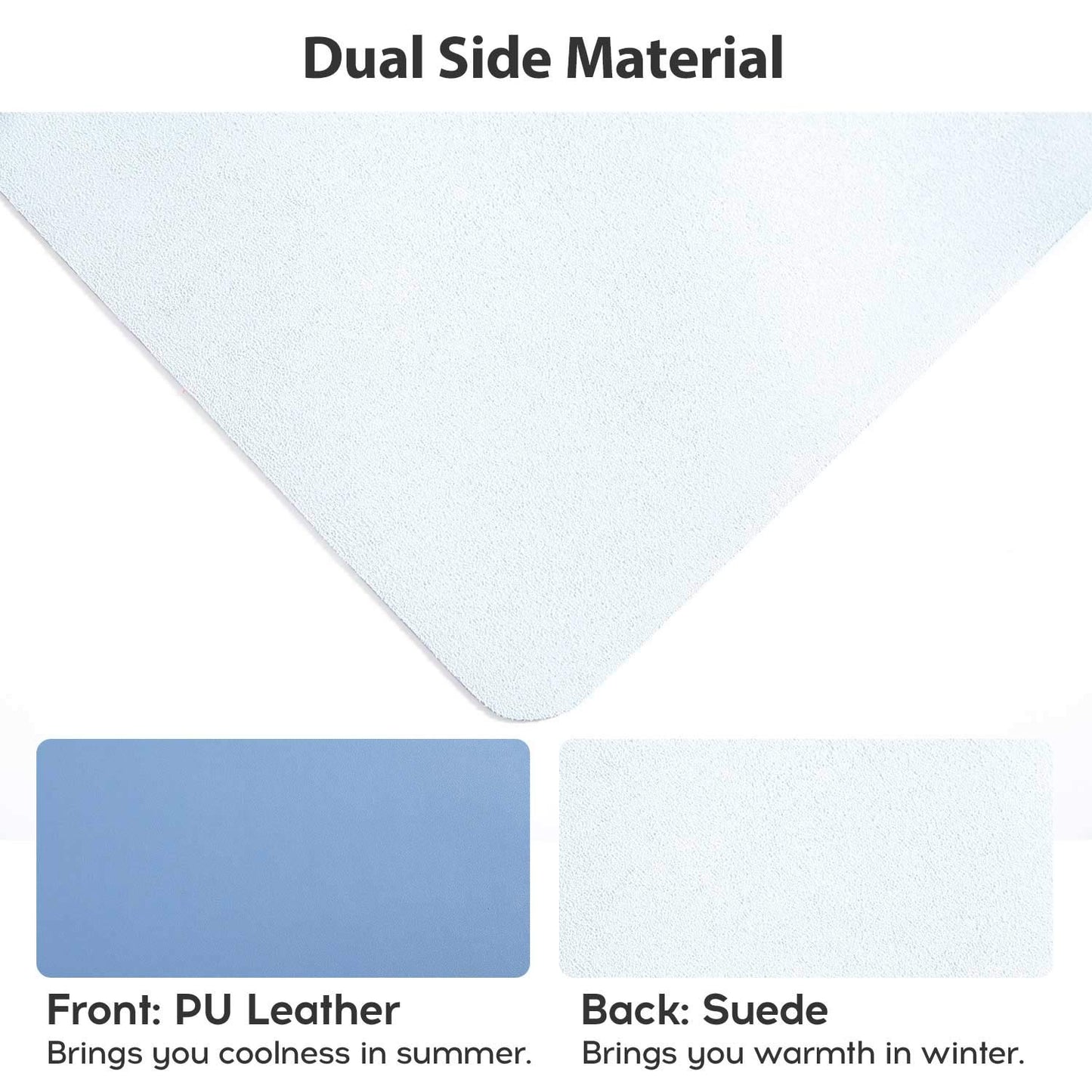 Desk Pad Large, Extended Mouse Mat, Large Mouse Pad XXL, DOBAOJIA Desk Blotter, Laptop Mat, Writing Pad, Desk Mat for Office/Home, PU Leather Waterproof +Suede Non-Slip 35.4" X 16.9"(Steelblue)