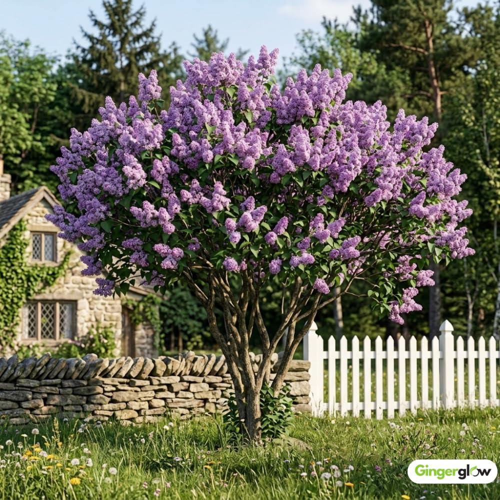 Purple Lilac Bush Tree, 1 Quart Pot Starter Plant, Cold Hardy, Low Maintenance, Fragrant Lilac Tree Ready to Plant for Outdoor Garden
