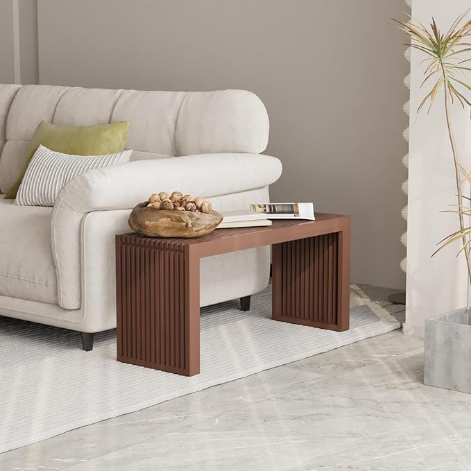 Bamboo Indoor Long Dining Bench, Outdoor Modern Wood Benches 35 Inch Bamboo