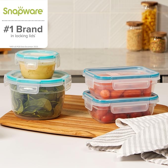 Snapware Plastic Total Solutions Food Storage Containers Set, Airtight &