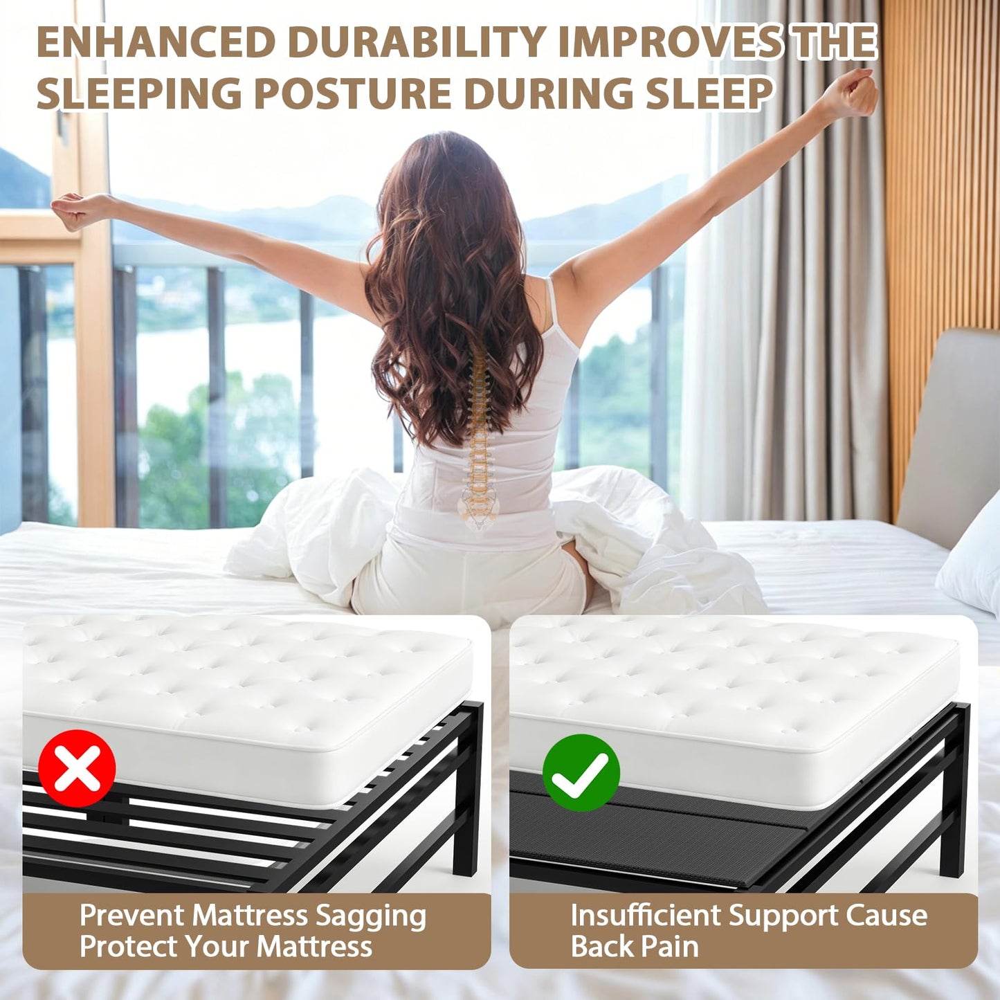 Xenohuaxis Heavy Duty Bunkie Board King Size 76"x80",10MM Bed Support Board, Anti-Sag Mattress Support for Slatted Bed Frame, Bunk Bed & Platform Bed